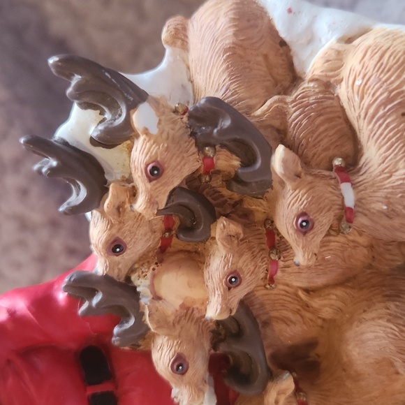 Christmas, Holiday, Festive Santa and Reindeer, Heavy...
